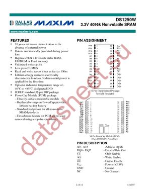 DS1250W-100+ datasheet  